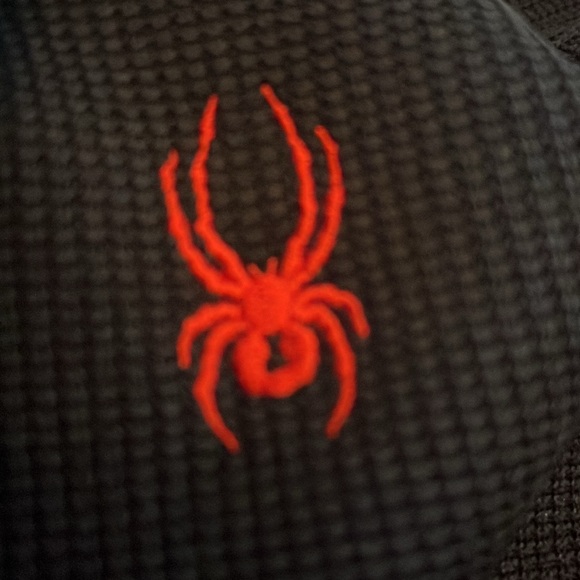 Spyder KIDS XL CORE Sweater/Jacket, XL BOYS, waffle knit and velour. Black w red - Picture 5 of 11